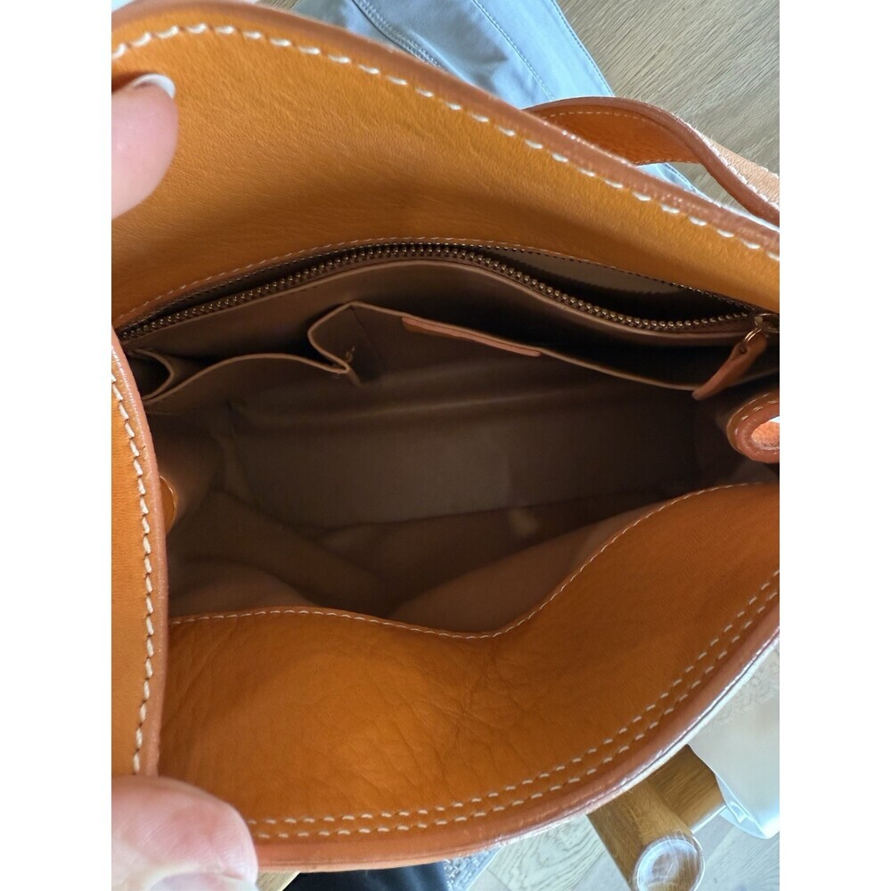 Leoncini Leather Orange Leather Hand Bag Crossbody Italy Purse - Picture 5 of 7